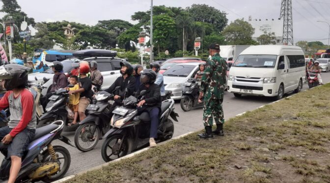 Loyalitas TNI POLRI Bersinergi, amankan arus balik mudik.