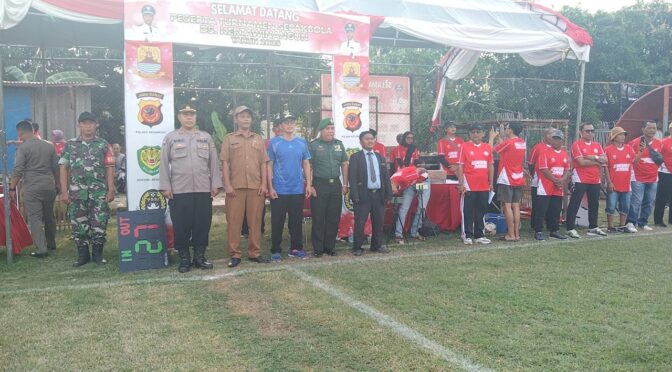 Danramil 0620-02/Tengahtani Hadiri Pembukaan Turnamen Sepak Bola Kuwu Cup II di Desa Kertawinangun